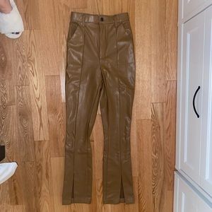 Abercrombie Faux Leather split hem pants